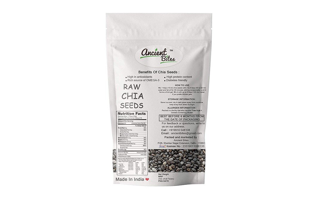 Ancient Bites Chia Raw Seeds    Pack  1 kilogram